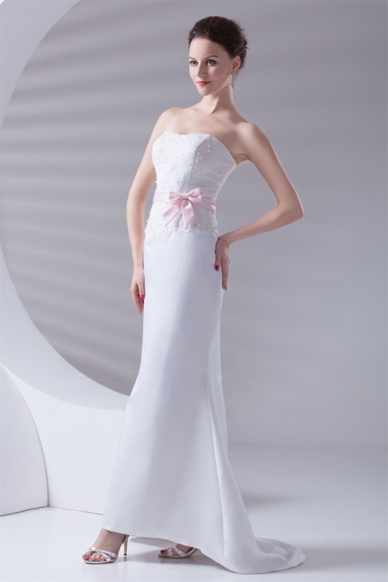 Mermaid/Trumpet Satin Sleeveless Soft Sweetheart Lace Wedding Dresses 2031232 Mermaid/Trumpet Satin Sleeveless Soft Sweetheart Lace Wedding Dresses 2031232