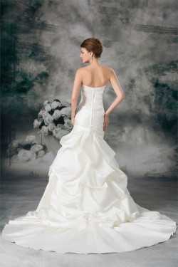 Mermaid/Trumpet Satin Strapless Sleeveless New Arrival Wedding Dresses 2031233