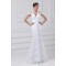 Mermaid/Trumpet Short Sleeve V-Neck Satin Lace Wedding Dresses 2031234