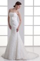 Mermaid/Trumpet Sleeveless Satin Lace Soft Sweetheart Wedding Dresses 2031236