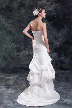 Mermaid/Trumpet Sleeveless Satin Sweetheart New Arrival Wedding Dresses 2031237