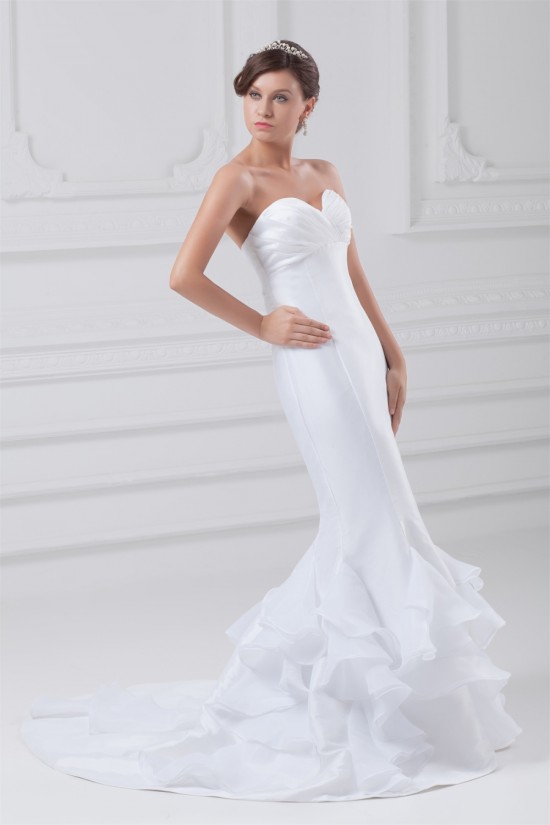 Mermaid/Trumpet Sweetheart Sleeveless Organza Taffeta Wedding Dresses 2031241 Mermaid/Trumpet Sweetheart Sleeveless Organza Taffeta Wedding Dresses 2031241