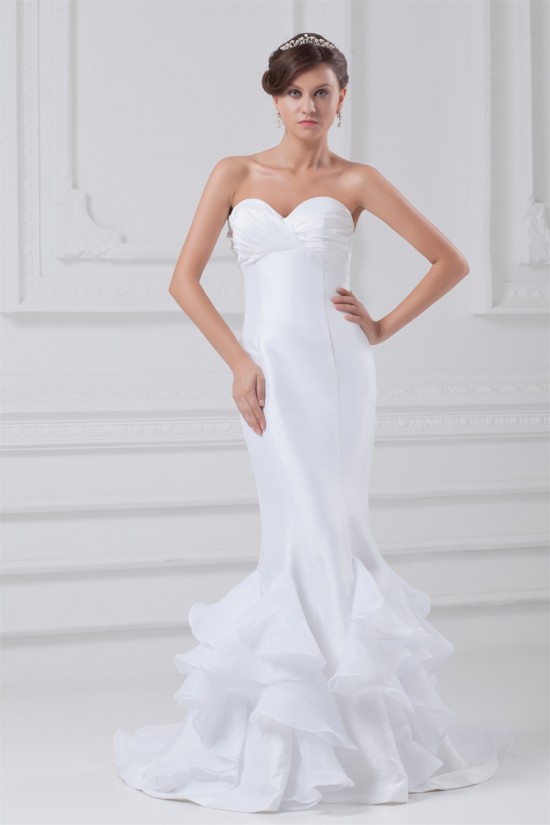 Mermaid/Trumpet Sweetheart Sleeveless Organza Taffeta Wedding Dresses 2031241 Mermaid/Trumpet Sweetheart Sleeveless Organza Taffeta Wedding Dresses 2031241