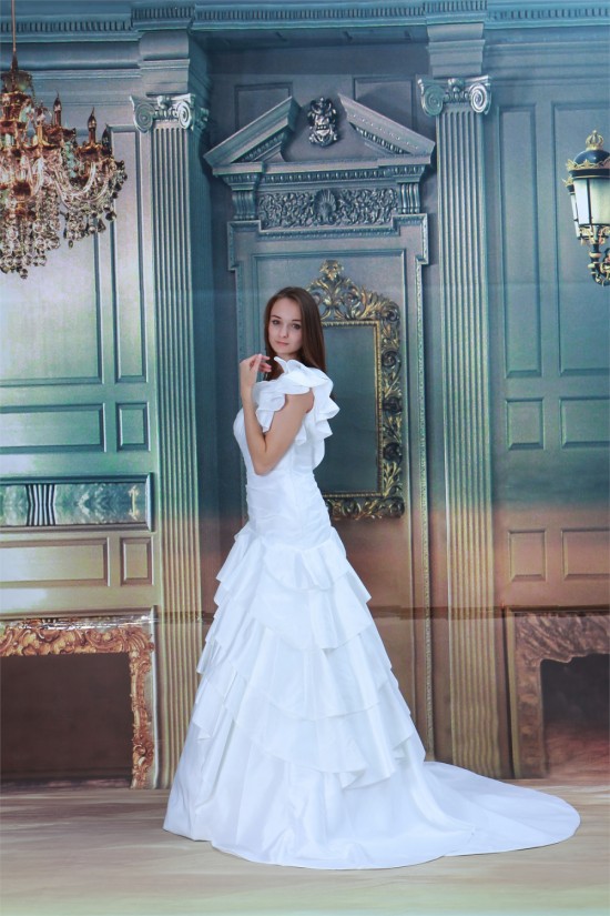 New Arrival A-Line Sleeveless Satin Taffeta One-Shoulder Wedding Dresses 2031242 New Arrival A-Line Sleeveless Satin Taffeta One-Shoulder Wedding Dresses 2031242