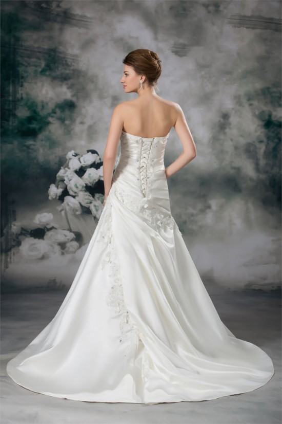 New Arrival A-Line Sweetheart Sleeveless Satin Beaded Lace Wedding Dresses 2031244 New Arrival A-Line Sweetheart Sleeveless Satin Beaded Lace Wedding Dresses 2031244