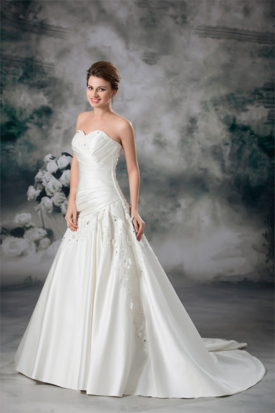 New Arrival A-Line Sweetheart Sleeveless Satin Beaded Lace Wedding Dresses 2031244 New Arrival A-Line Sweetheart Sleeveless Satin Beaded Lace Wedding Dresses 2031244