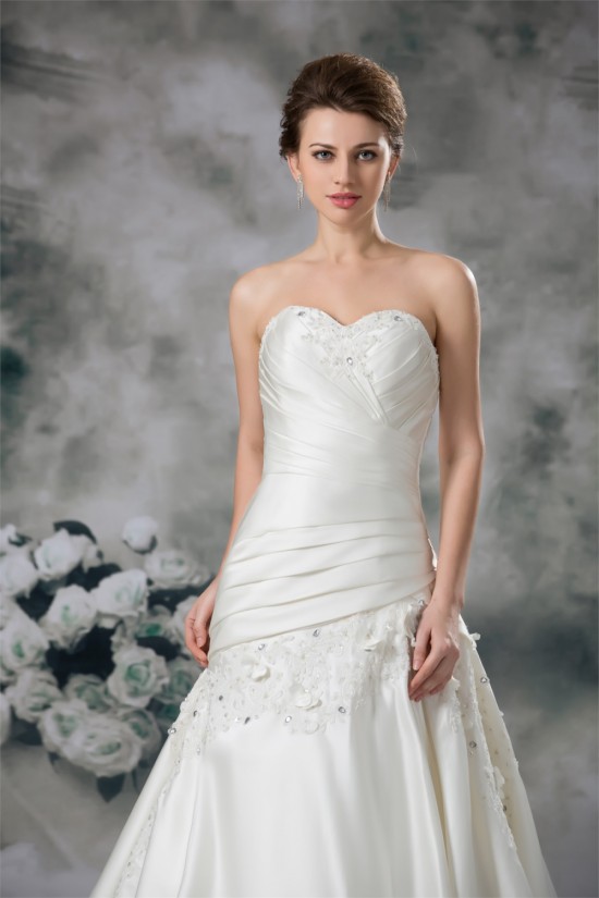New Arrival A-Line Sweetheart Sleeveless Satin Beaded Lace Wedding Dresses 2031244 New Arrival A-Line Sweetheart Sleeveless Satin Beaded Lace Wedding Dresses 2031244