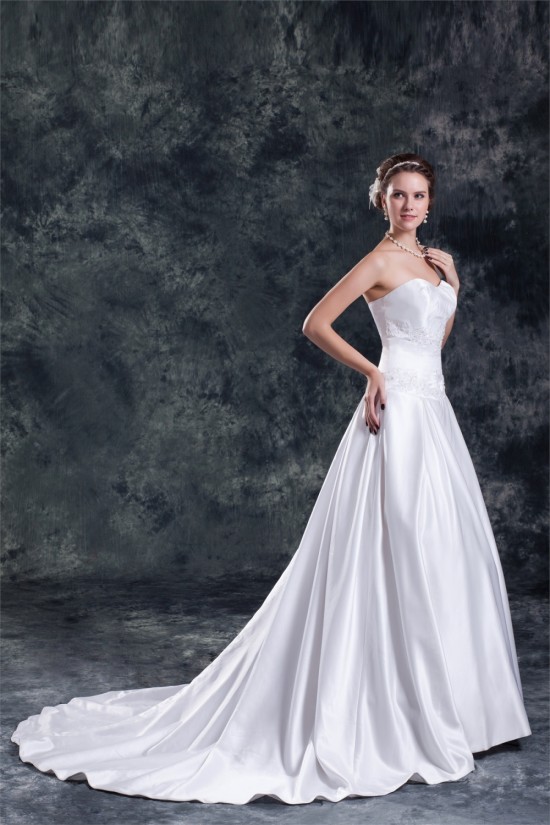 New Arrival Satin A-Line Sleeveless Sweetheart Wedding Dresses 2031246 New Arrival Satin A-Line Sleeveless Sweetheart Wedding Dresses 2031246