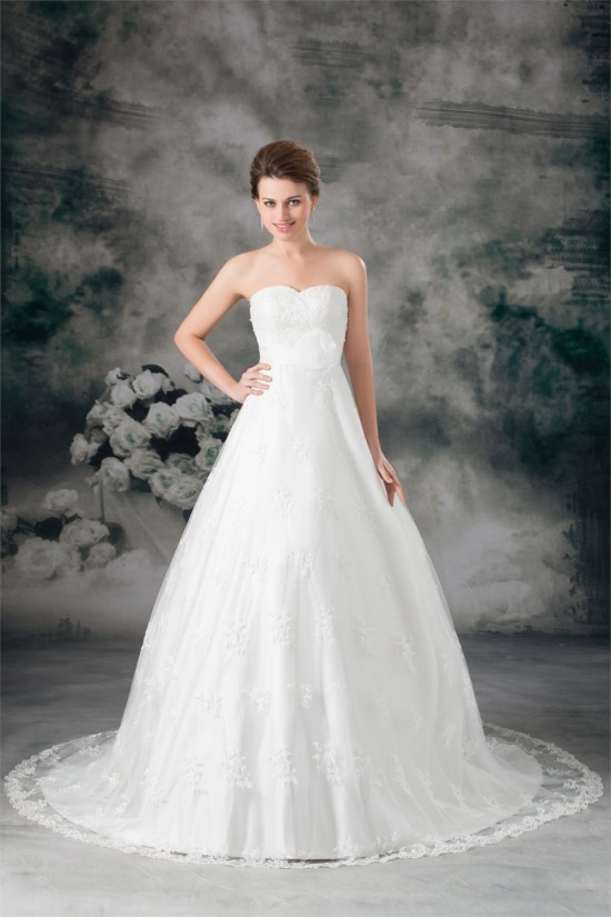 New Arrival Satin Lace Sweetheart A-Line Sleeveless Wedding Dresses 2031248 New Arrival Satin Lace Sweetheart A-Line Sleeveless Wedding Dresses 2031248