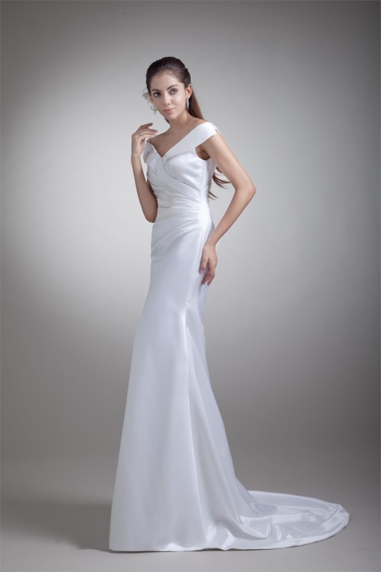 New Arrival Satin Mermaid/Trumpet Sleeveless V-Neck Wedding Dresses 2031249 New Arrival Satin Mermaid/Trumpet Sleeveless V-Neck Wedding Dresses 2031249