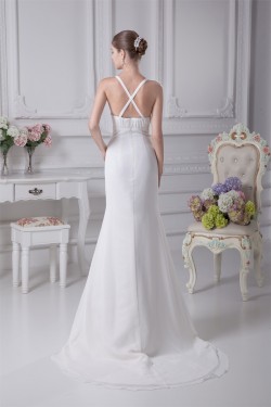 Trumpet/Mermaid Spaghetti Straps Chiffon Wedding Dresses 2030125