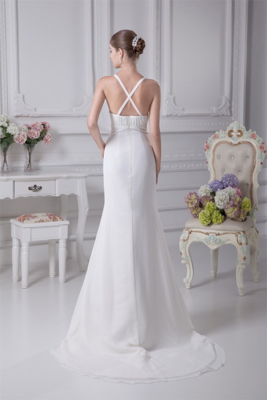 Trumpet/Mermaid Spaghetti Straps Chiffon Wedding Dresses 2030125 Trumpet/Mermaid Spaghetti Straps Chiffon Wedding Dresses 2030125