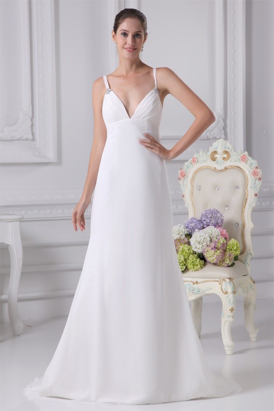 Trumpet/Mermaid Spaghetti Straps Chiffon Wedding Dresses 2030125 Trumpet/Mermaid Spaghetti Straps Chiffon Wedding Dresses 2030125