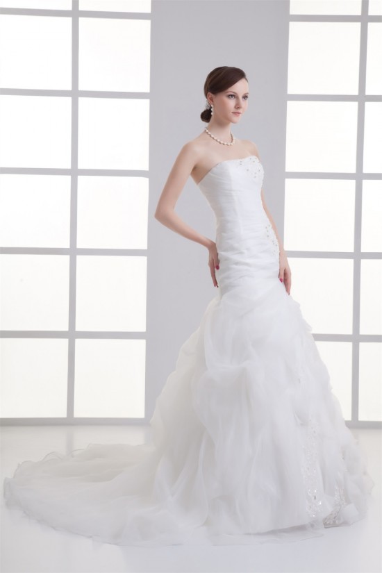 New Arrival Sleeveless Satin Organza A-Line Strapless Wedding Dresses 2031250 New Arrival Sleeveless Satin Organza A-Line Strapless Wedding Dresses 2031250