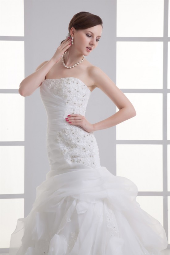 New Arrival Sleeveless Satin Organza A-Line Strapless Wedding Dresses 2031250 New Arrival Sleeveless Satin Organza A-Line Strapless Wedding Dresses 2031250