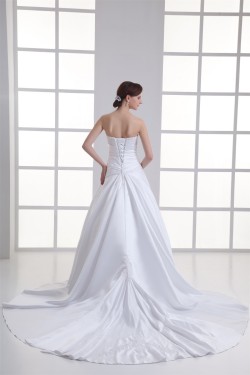 New Arrival Sleeveless Strapless Satin A-Line Wedding Dresses 2031251