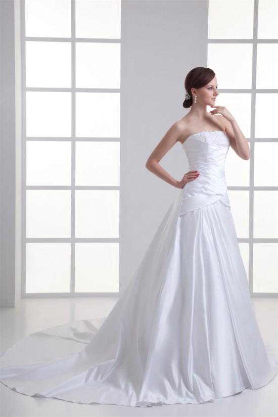 New Arrival Sleeveless Strapless Satin A-Line Wedding Dresses 2031251 New Arrival Sleeveless Strapless Satin A-Line Wedding Dresses 2031251