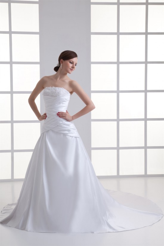 New Arrival Sleeveless Strapless Satin A-Line Wedding Dresses 2031251 New Arrival Sleeveless Strapless Satin A-Line Wedding Dresses 2031251
