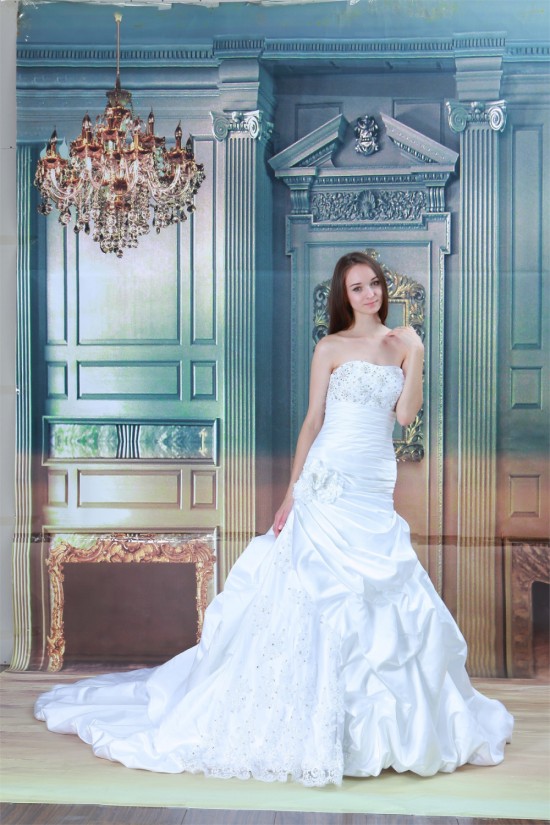 New Arrival Strapless Satin Lace A-Line Sleeveless Wedding Dresses 2031252 New Arrival Strapless Satin Lace A-Line Sleeveless Wedding Dresses 2031252