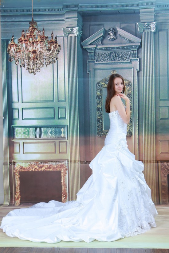 New Arrival Strapless Satin Lace A-Line Sleeveless Wedding Dresses 2031252 New Arrival Strapless Satin Lace A-Line Sleeveless Wedding Dresses 2031252