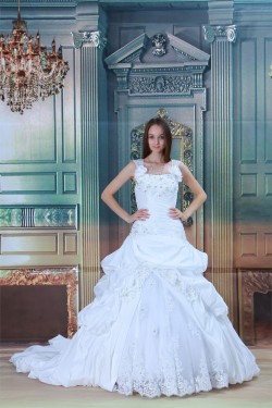 New Arrival Straps Sleeveless Taffeta A-Line Best Wedding Dresses 2031253