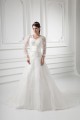 New Style A-Line Long Sleeve V-Neck Satin Organza Lace Wedding Dresses 2031258 New Style A-Line Long Sleeve V-Neck Satin Organza Lace Wedding Dresses 2031258