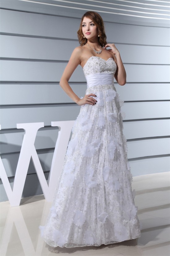 Elegant A-Line Sleeveless Satin Lace Sweetheart Wedding Dresses 2030126 Elegant A-Line Sleeveless Satin Lace Sweetheart Wedding Dresses 2030126