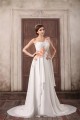 One-Shoulder A-Line Sleeveless Chiffon Satin Wedding Dresses with Jackets 2031262