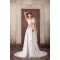 One-Shoulder A-Line Sleeveless Chiffon Satin Wedding Dresses with Jackets 2031262