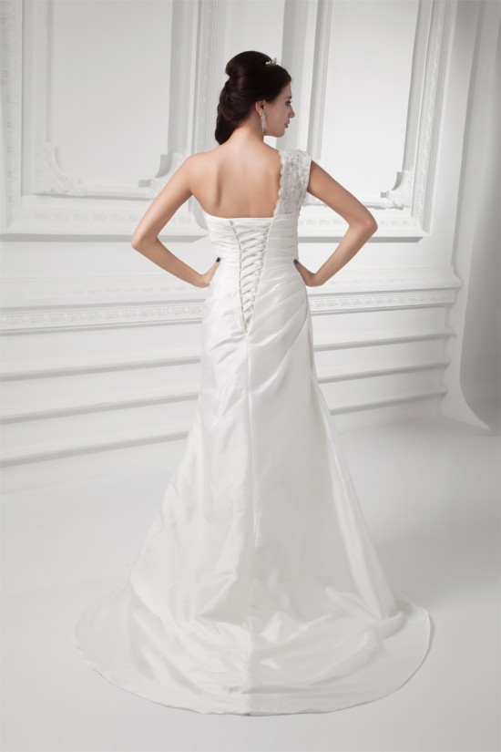 One-Shoulder Sleeveless Taffeta Mermaid/Trumpet Best Wedding Dresses 2031263 One-Shoulder Sleeveless Taffeta Mermaid/Trumpet Best Wedding Dresses 2031263