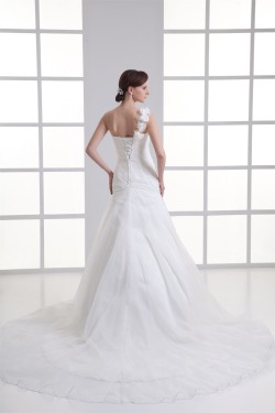 Organza Taffeta One-Shoulder Sleeveless New Arrival Wedding Dresses 2031264