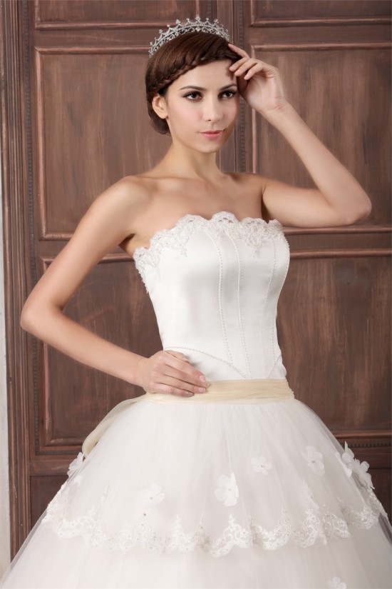 Princess Sleeveless Satin Fine Netting Strapless Wedding Dresses 2031265 Princess Sleeveless Satin Fine Netting Strapless Wedding Dresses 2031265