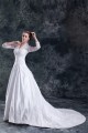 Satin Lace A-Line 3/4 Length Sleeve V-Neck Embellished Wedding Dresses 2031266 Satin Lace A-Line 3/4 Length Sleeve V-Neck Embellished Wedding Dresses 2031266
