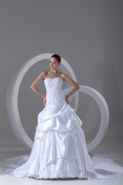 Satin A-Line Sleeveless Soft Sweetheart New Arrival Wedding Dresses 2031267