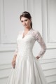 Satin Lace Fine Netting 3/4 Length Sleeve V-Neck New Arrival Wedding Dresses 2031269 Satin Lace Fine Netting 3/4 Length Sleeve V-Neck New Arrival Wedding Dresses 2031269