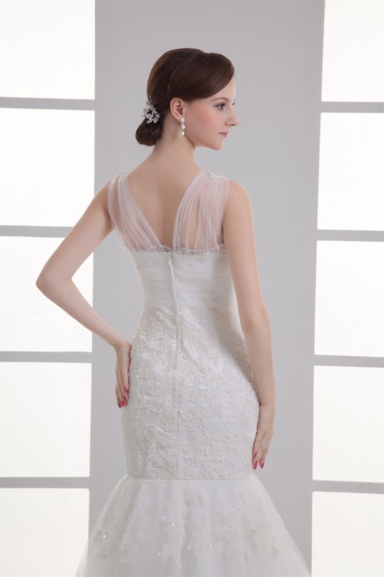 Satin Fine Netting Mermaid/Trumpet V-Neck Most Beautiful Wedding Dresses 2031271 Satin Fine Netting Mermaid/Trumpet V-Neck Most Beautiful Wedding Dresses 2031271