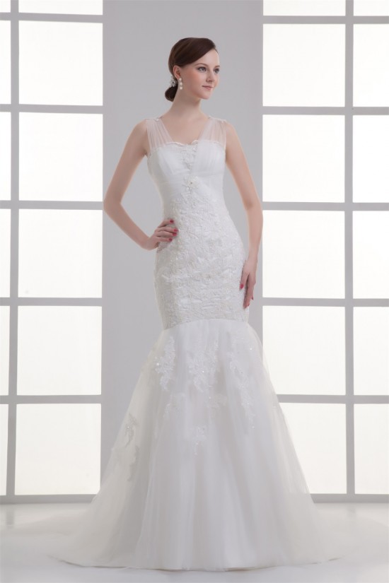 Satin Fine Netting Mermaid/Trumpet V-Neck Most Beautiful Wedding Dresses 2031271 Satin Fine Netting Mermaid/Trumpet V-Neck Most Beautiful Wedding Dresses 2031271