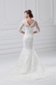 Satin Lace Half Elbow Sleeve Mermaid/Trumpet Most Beautiful Wedding Dresses 2031273