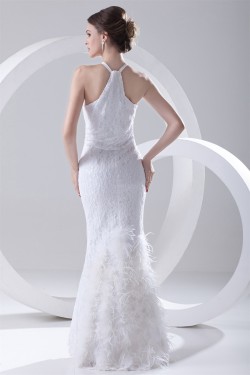 Satin Lace Mermaid/Trumpet Sleeveless Scoop Best Wedding Dresses 2031275