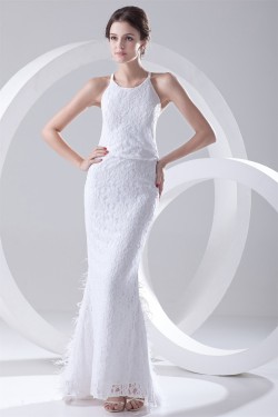 Satin Lace Mermaid/Trumpet Sleeveless Scoop Best Wedding Dresses 2031275