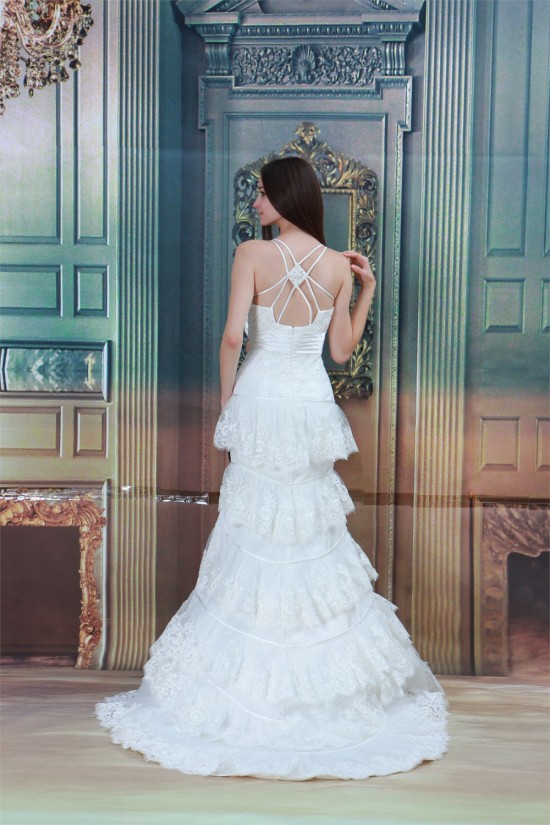 Satin Lace Mermaid/Trumpet Sleeveless Spaghetti Straps Wedding Dresses 2031276 Satin Lace Mermaid/Trumpet Sleeveless Spaghetti Straps Wedding Dresses 2031276