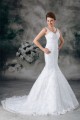 Satin Lace Mermaid/Trumpet V-Neck New Arrival Wedding Dresses 2031278