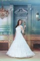 Satin Lace Organza A-Line Sleeveless High-Neck Sweet Wedding Dresses 2031279