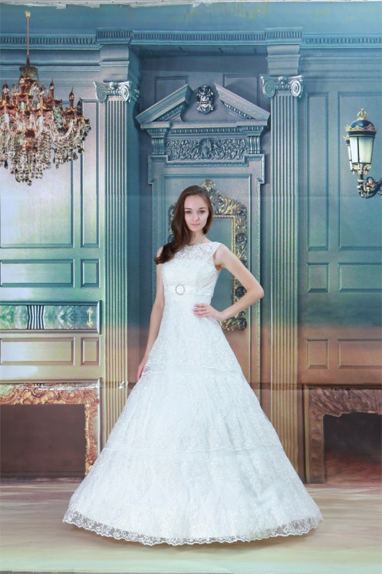 Satin Lace Organza A-Line Sleeveless High-Neck Sweet Wedding Dresses 2031279 Satin Lace Organza A-Line Sleeveless High-Neck Sweet Wedding Dresses 2031279