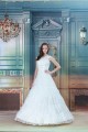 Satin Lace Organza A-Line Sleeveless High-Neck Sweet Wedding Dresses 2031279