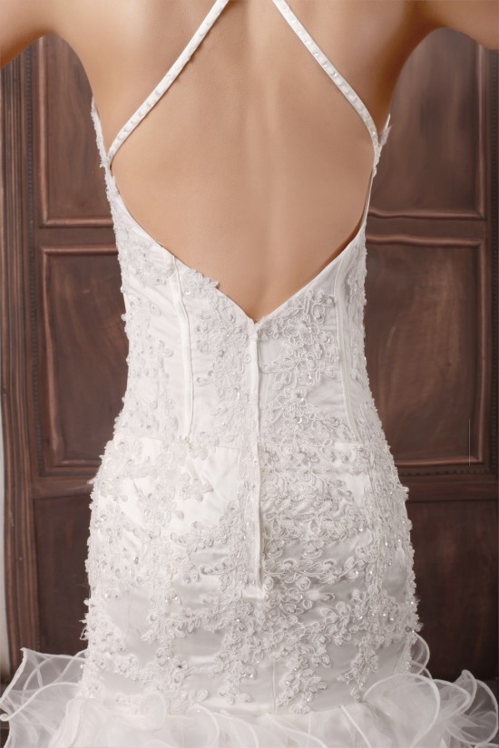 Satin Lace Organza Mermaid/Trumpet Spaghetti Straps Beautiful Wedding Dresses 2031290 Satin Lace Organza Mermaid/Trumpet Spaghetti Straps Beautiful Wedding Dresses 2031290