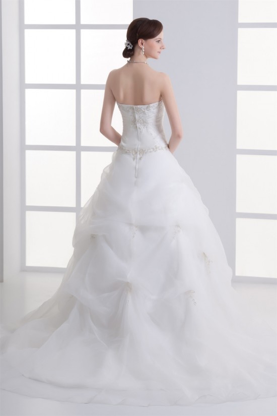 Satin Organza Sleeveless Ball Gown Strapless Embellished Wedding Dresses 2031293 Satin Organza Sleeveless Ball Gown Strapless Embellished Wedding Dresses 2031293