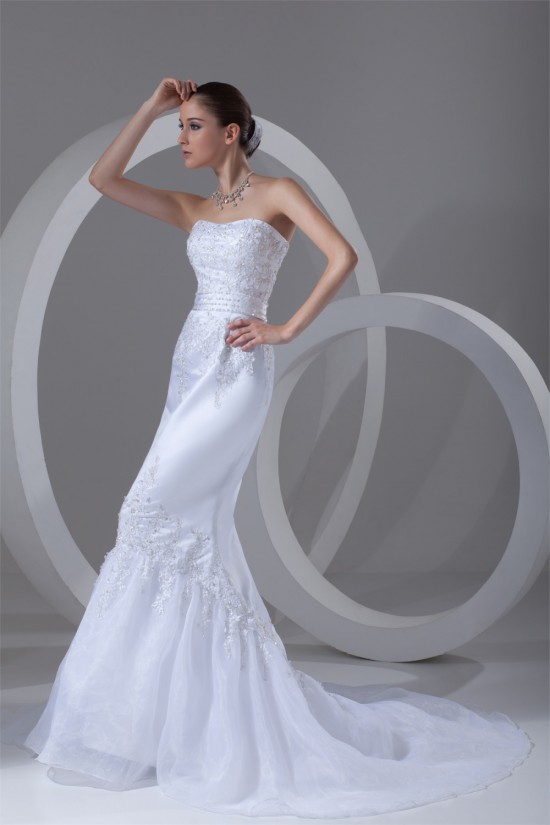 Satin Organza Sleeveless Soft Sweetheart Wedding Dresses 2031295 Satin Organza Sleeveless Soft Sweetheart Wedding Dresses 2031295