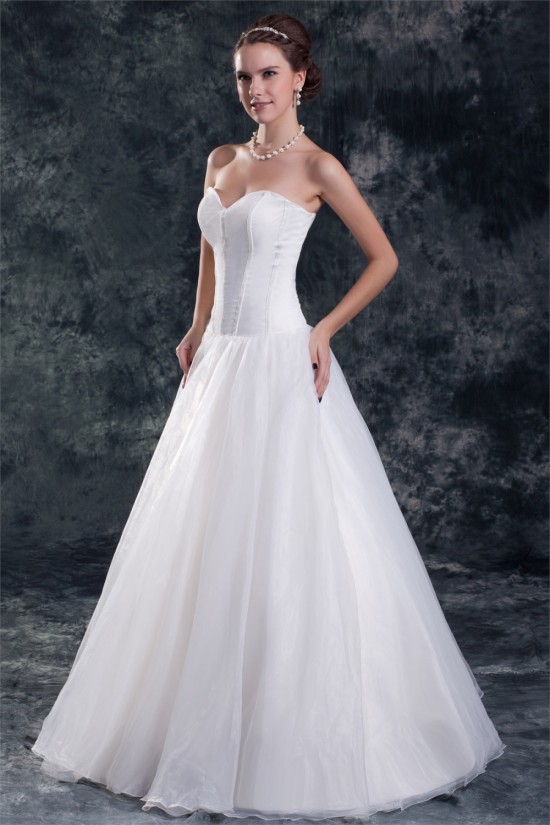 Satin Organza Sleeveless Sweetheart A-Line Sweet Wedding Dresses 2031298 Satin Organza Sleeveless Sweetheart A-Line Sweet Wedding Dresses 2031298