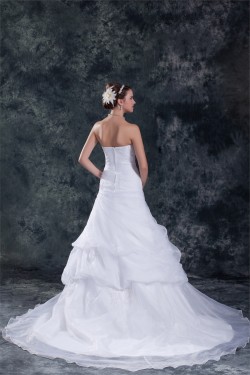 Satin Organza Sweetheart Sleeveless A-Line Most Beautiful Wedding Dresses 2031301